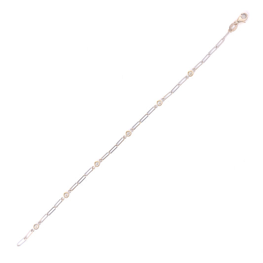 M Estate Collection Natural Diamond Bracelet in 14 Karat White - Yellow with 0.25ctw G/H SI2 Round Diamonds