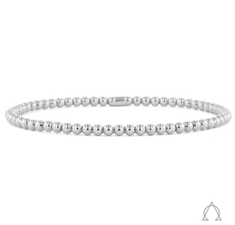 Stretch Bracelet (No Stones) in 18 Karat White