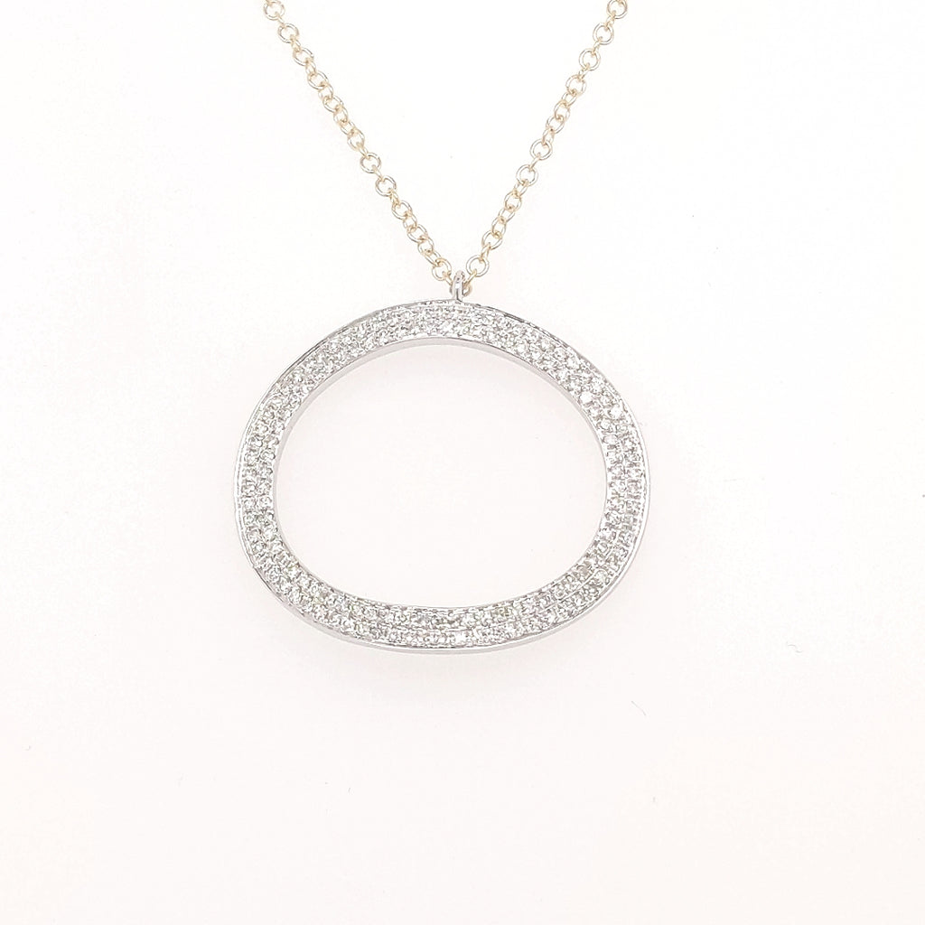 Earth Mined Diamond Necklace in 14 Karat White - Yellow with 0.27ctw Round Diamonds