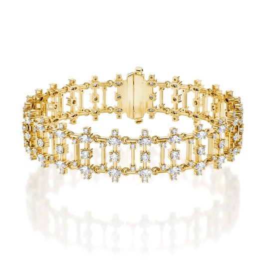 Noam Carver Natural Diamond Bracelet in 14 Karat Yellow Gold with 4.80ctw G/H SI2 Marquise Diamonds