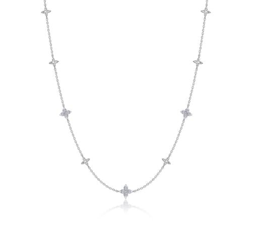 Simulated Diamond Necklace in Platinum Bonded Sterling Silver 0.85ctw