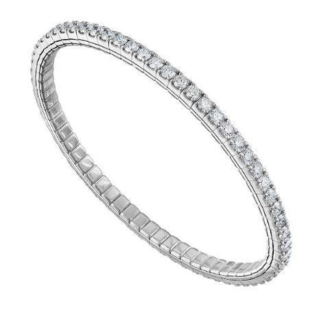 14K white gold bracelet with round diamonds.