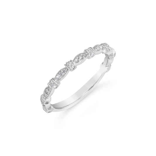 Natural Diamond Stackable Ladies Wedding Band in 14 Karat White with 0.20ctw H/I SI2 Round Diamonds