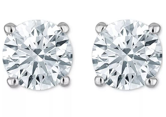 ReMARKable Designs Natural Diamond Studs in 14 Karat White Gold with 0.62ctw Round Diamonds