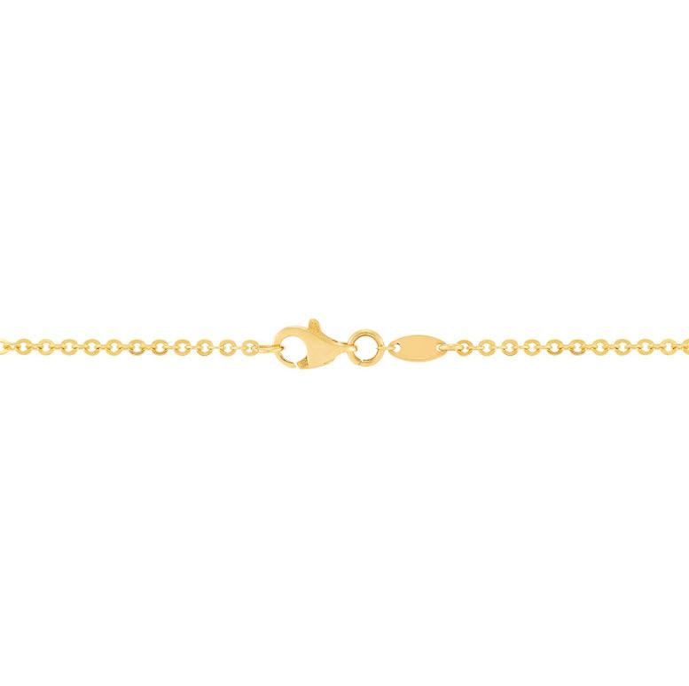 14K yellow gold necklace with lobster clasp.