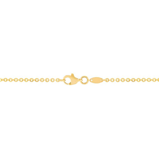 14K yellow gold necklace with lobster clasp.
