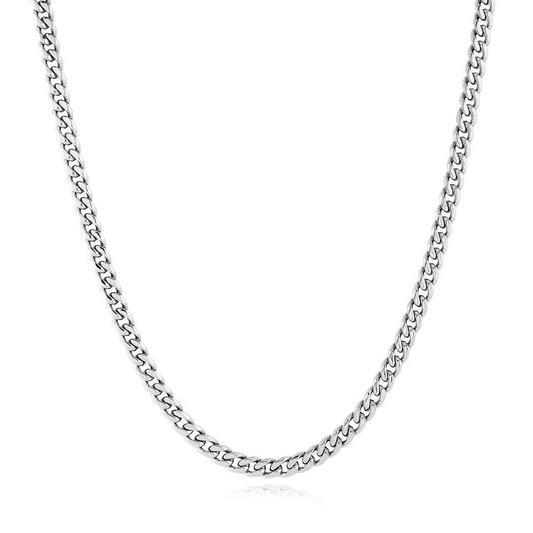 24" Curb 4.6mm Chain in Stainless Steel White