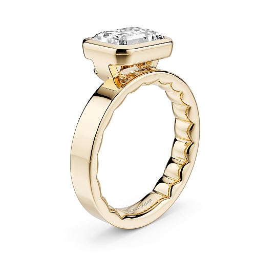 Solitaire Natural Diamond Semi-Mount Engagement Ring in 14 Karat Yellow