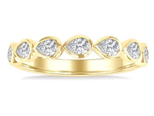 ReMARKable Designs Natural Diamond Band in 14 Karat Yellow Gold with 0.70ctw Pear Diamonds