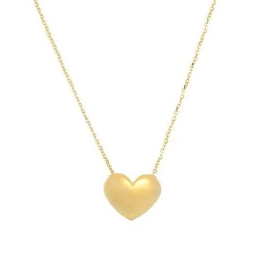 Heart Necklace (No Stones) in 14 Karat Yellow