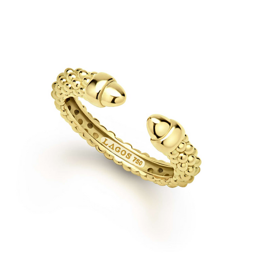 LAGOS Signature Caviar Collection Fashion Ring (No Stones) in 18 Karat Yellow Gold 3MM