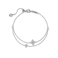 Sterling silver bracelet with simulated diamonds.