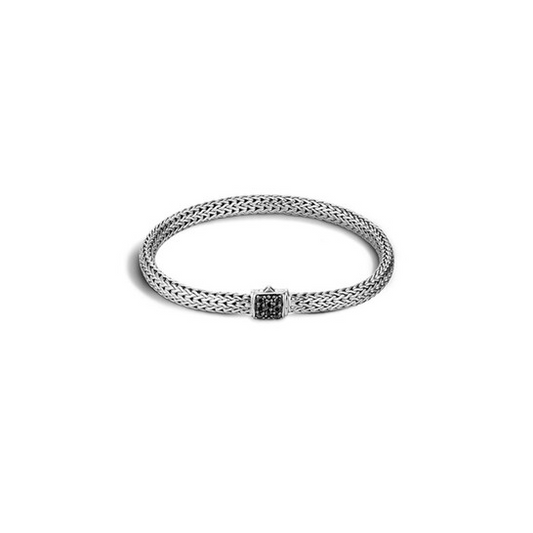 Fancy Link Bracelet (No Stones) in Sterling Silver White