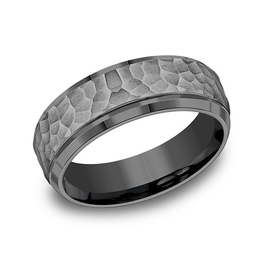 Carved Band (No Stones) in Tantalum Grey 7.5MM