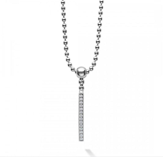 Caviar Spark Collection Natural Diamond Necklace in Sterling Silver White with 0.20ctw Round Diamond