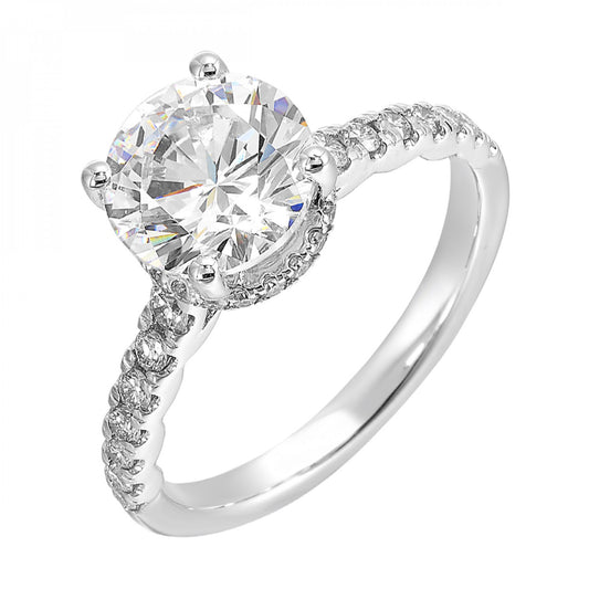 14K white gold diamond engagement ring.