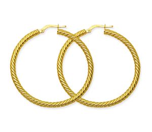 Large Hoop Earrings (No Stones) in 14 Karat Yellow