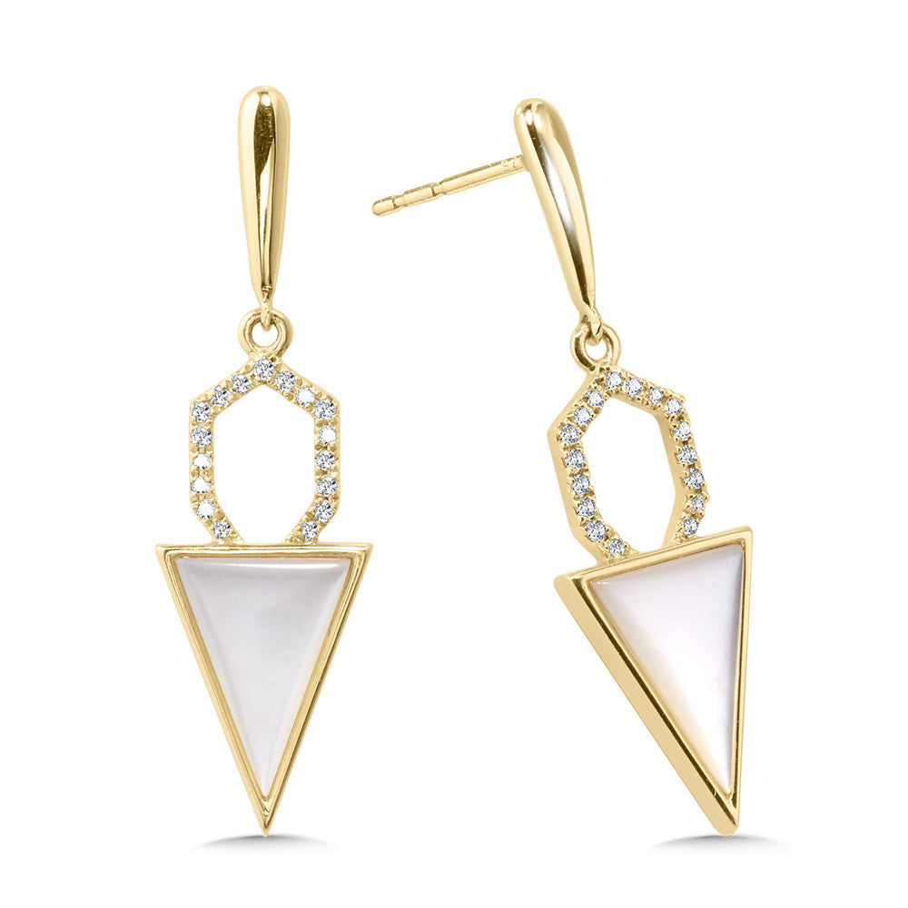 Trillian Mother of Pearl drop earrings.
