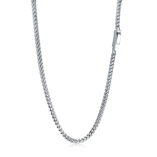 22" Franco 4mm Chain in Stainless Steel White