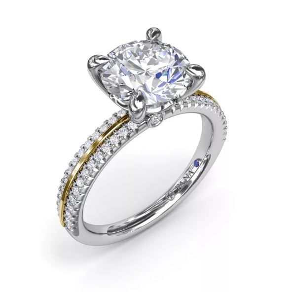 Diamond Accent Mined Diamond Engagement Ring in 14 Karat - 18 Karat White - Yellow with 0.27ctw Round Diamonds