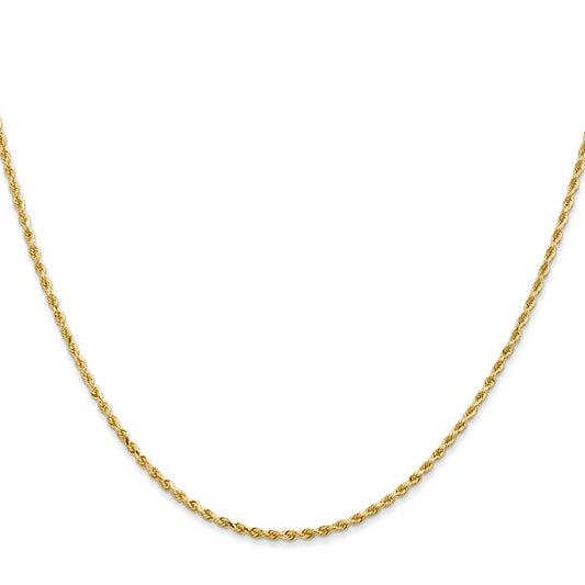 14K yellow gold rope chain necklace.