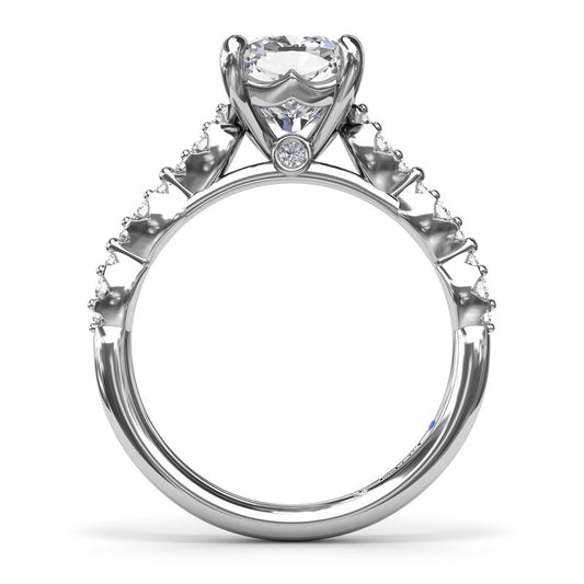 14K white gold diamond engagement ring.