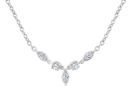 ReMARKable Designs Natural Diamond Necklace with 0.33ctw Various Shapes Diamonds