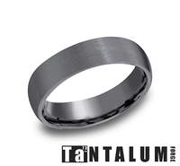 Dark grey tantalum band with satin finish.