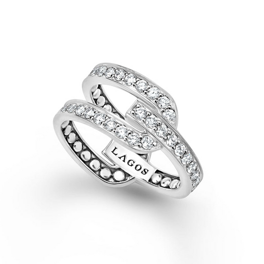 LAGOS Caviar Spark Collection Natural Diamond Ring in Sterling Silver with 0.57ctw G/H SI1-SI2 Round Diamonds
