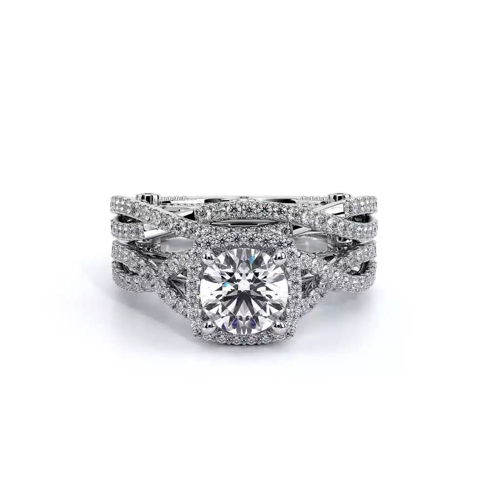 Verragio 18K White Gold Diamond Halo Engagement Ring