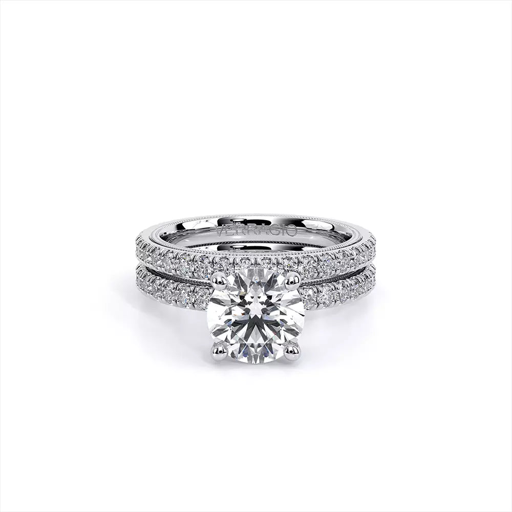 Verragio 14K White Gold Diamond Engagement Ring, Hidden Accent