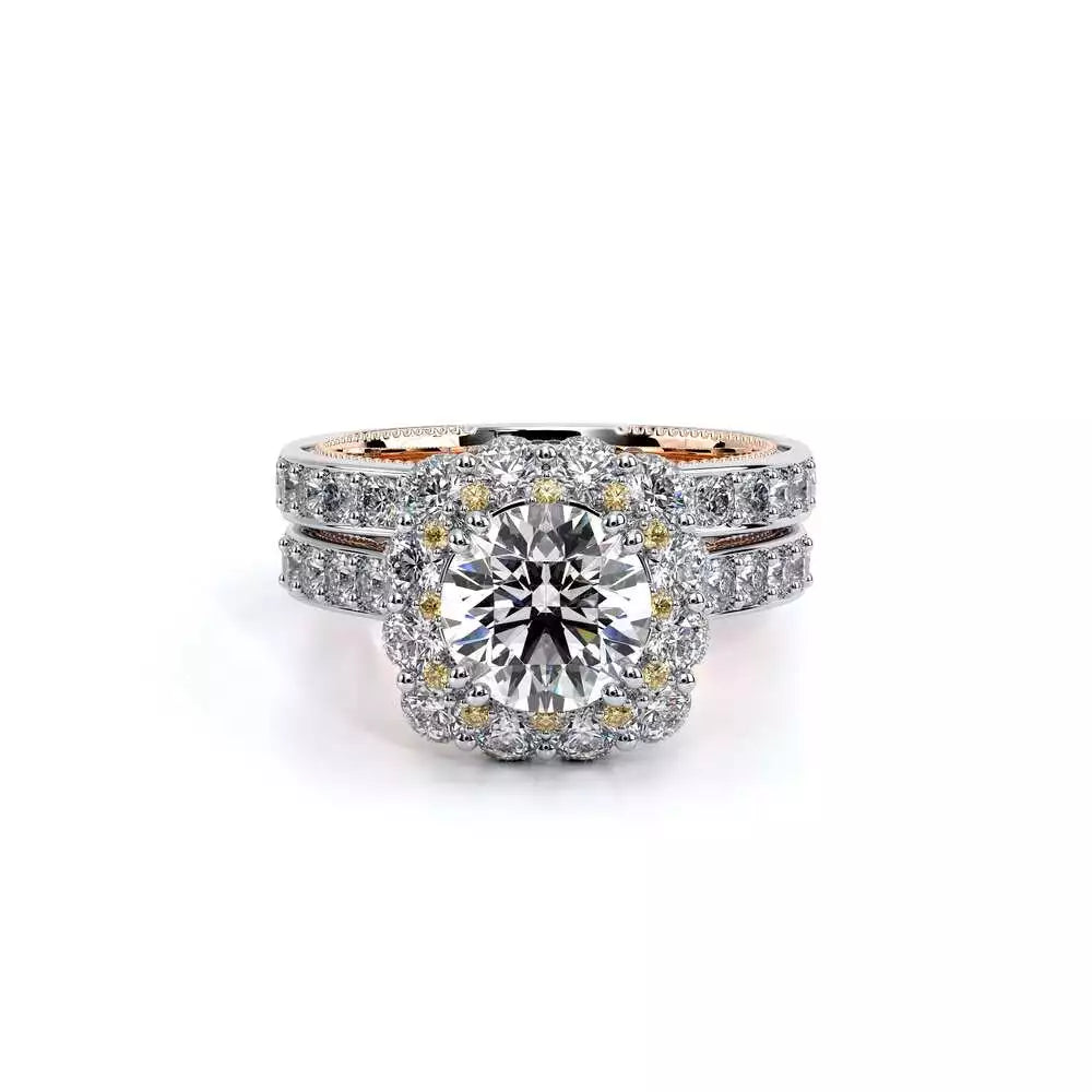 Verragio 14K White-Rose Gold Diamond Halo Engagement Ring