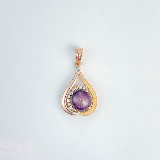 ReMARKable Estate Color Gemstone Necklace in 14 Karat Rose Gold with 1 Cabochon Ruby 8.50ctw 11.49mm-11.49mm