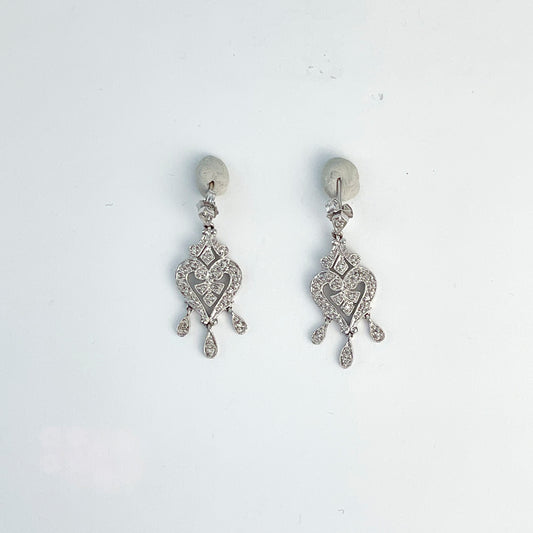 ReMARKable Estate Natural Diamond Earrings in 14 Karat White Gold with 0.23ctw Round Diamonds