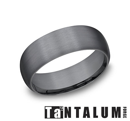 Carved Band (No Stones) in Tantalum Dark Grey 8MM