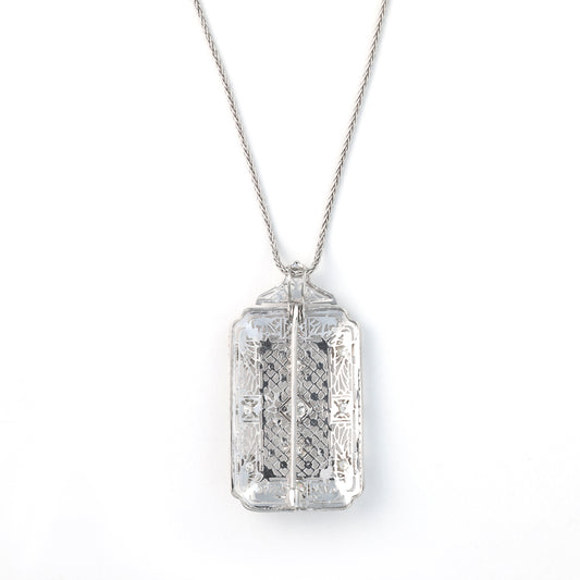 ReMarkable Estate Natural Diamond Necklace in 14 Karat White Gold with 0.50ctw G/H SI1-SI2 Round Diamonds