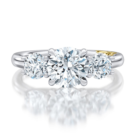 3-Stone Mined Diamond Engagement Ring in 14 Karat White with 0.51ctw G/H SI1 Round Diamonds