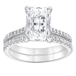 ReMARKable Designs Lab-Grown Diamond Complete Engagement Ring in 14 Karat White Gold, Size 6.75