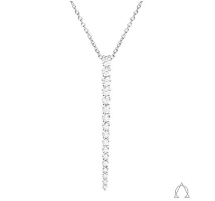 Diamond pendant necklace, 18K white gold.