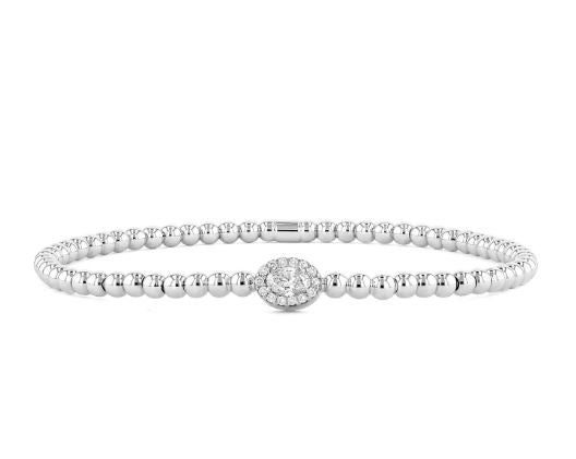 Natural Diamond Bracelet in 18 Karat White with 0.20ctw Oval Diamond