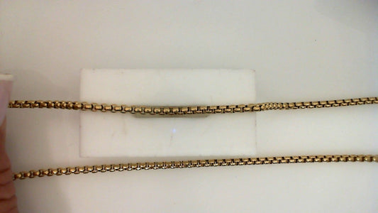 Yellow stainless steel box chain necklace.