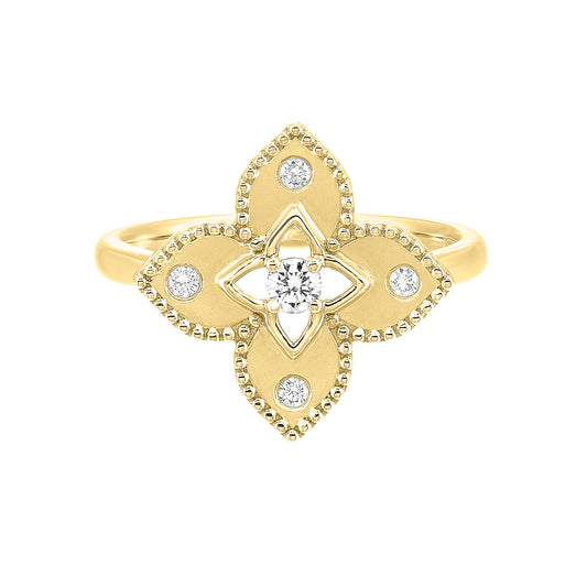 Marks 89 Natural Diamond Fashion Ring in 14 Karat Yellow with 0.15ctw Round Diamonds