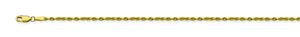ReMARKable Designs Diamond Cut Rope Chain in 14 Karat Yellow Gold, 18" 1.56mm