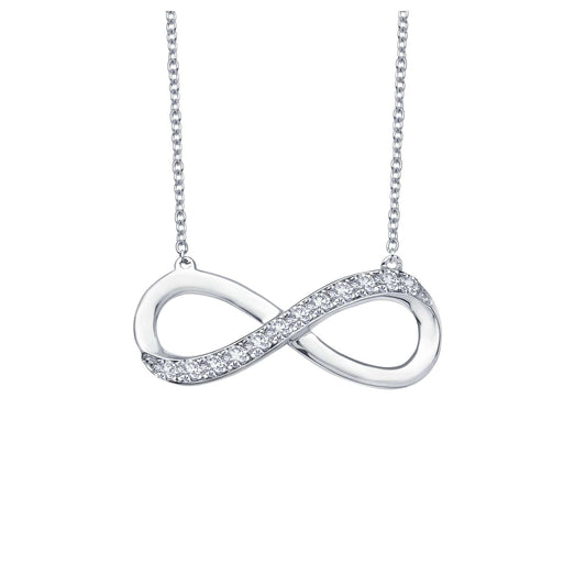 Simulated Diamond Necklace in Platinum Bonded Sterling Silver 0.24ctw