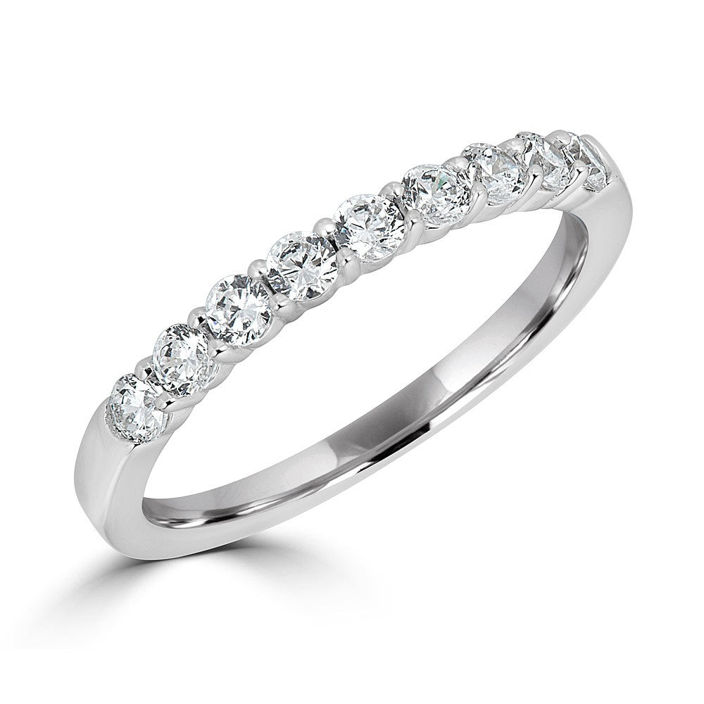 Earth Mined Diamond Stackable Ladies Wedding Band in 14 Karat White with 0.33ctw G/H SI2 Round Diamonds