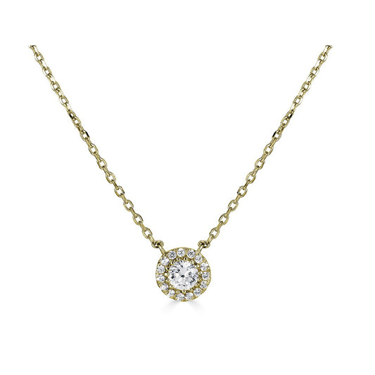 M Everday Fashion Collection Natural Diamond Necklace in 14 Karat Yellow with 0.25ctw J SI2 Round Diamonds