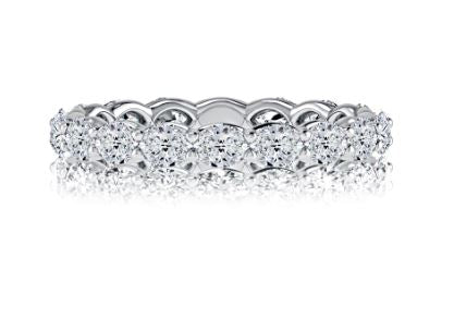 A. Jaffe Eternity Ladies Wedding Band in 14 Karat White with 1.71ctw Oval Diamonds, Clarity: SI1-SI2, Color: G