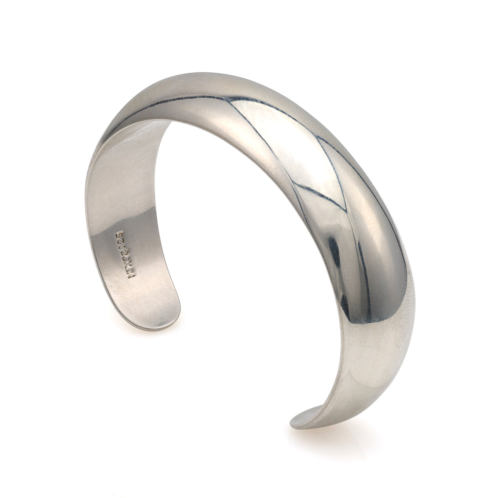 Sterling silver polished cuff bracelet.