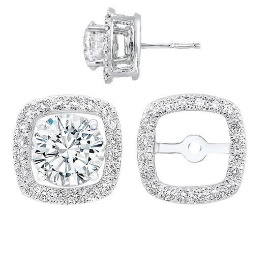 Diamond Jackets Natural Diamond Earrings in 14 Karat White with 0.32ctw Round Diamonds