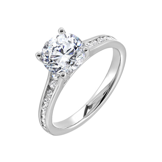 14K white gold diamond engagement ring.